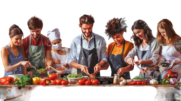 Zespół przygotowujący posiłki w kuchni